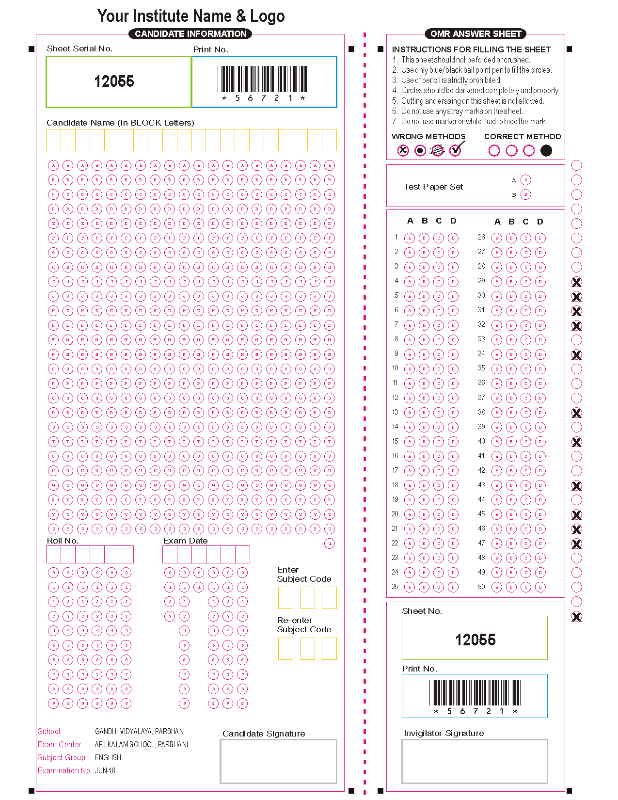 VDP STAGE 3- Print Sheet with Variable Data Values